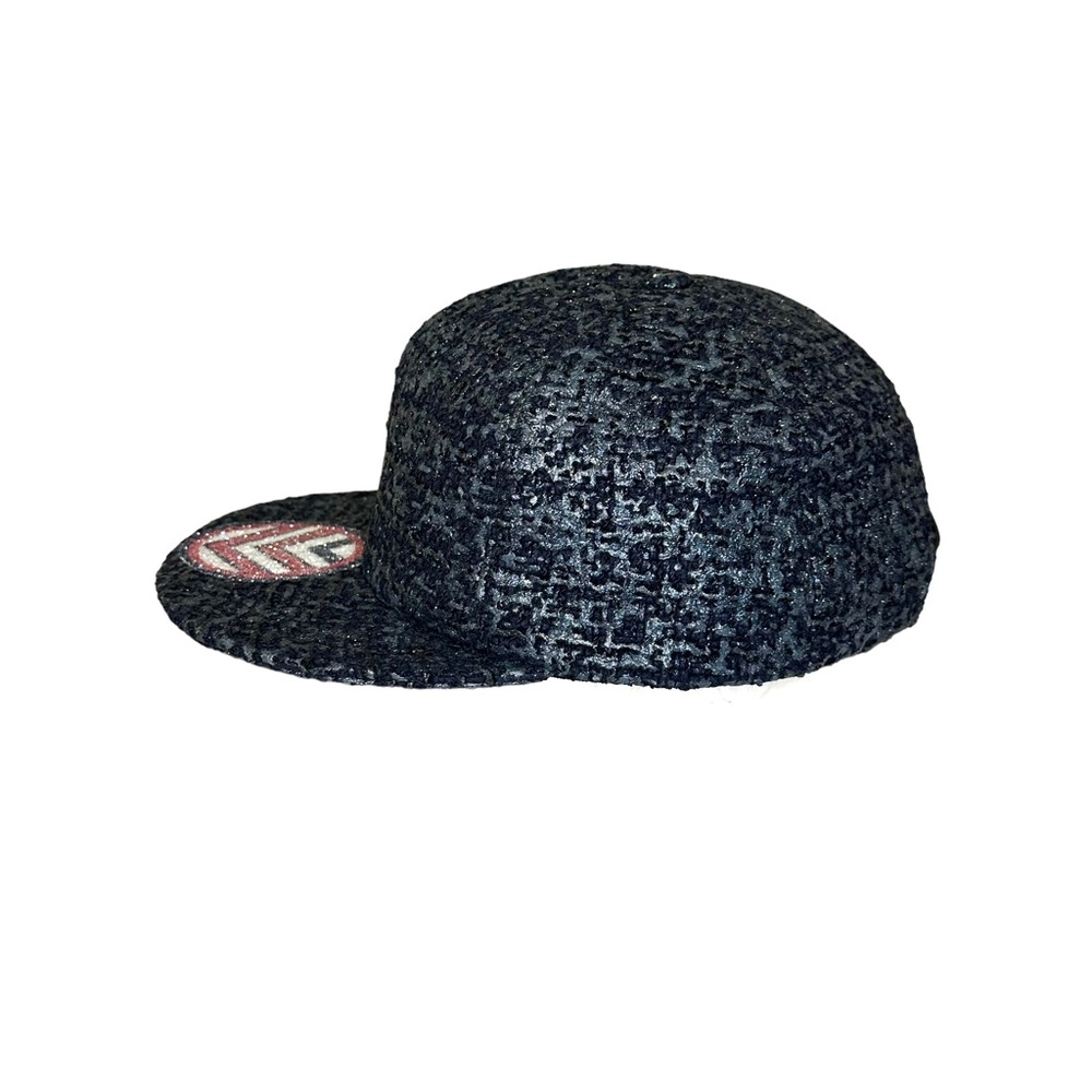 CHANEL BLUE TWEED GLITTER HAT